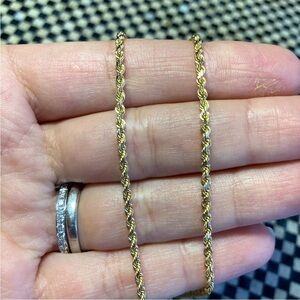 14K YELLOW GOLD CLASSIC ROPE CHAIN NECKLACE 24”